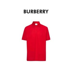 Burberry Red Short-Sleeve Polo Shirt